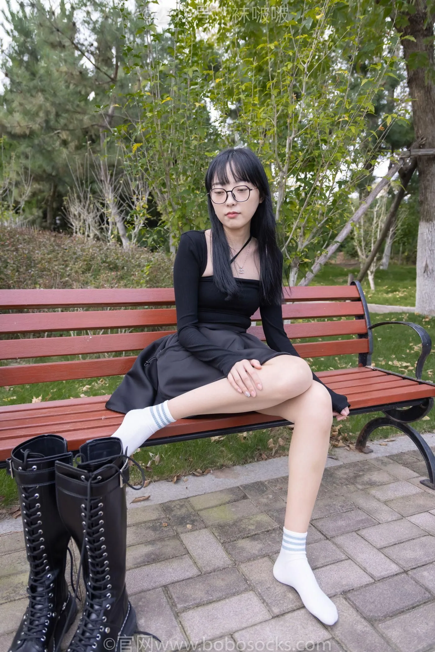 [BoBoSocks袜啵啵]NO.040 稚予-长靴、白棉袜、肉丝 [137P]插图8
